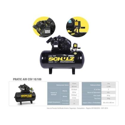 Imagem de Compressor de Ar 10pes 110lts 2cv Mono SCHULZ Pro CSV 10/110