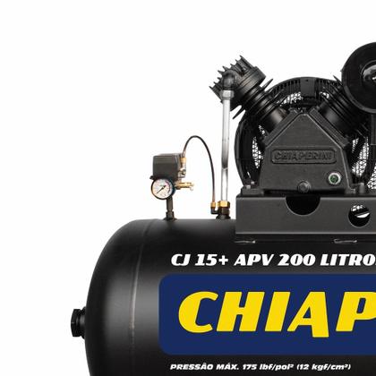 Imagem de Compressor de ar 15 pés 200 litros 3 hp 175 lbs monofásico - CJ 15+ APV 200L (110V/220V)