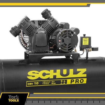 Imagem de Compressor De Ar 2hp 10 Pés 110 Litros Pro Csv 10. 110L Schulz 220v