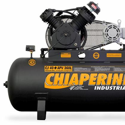 Imagem de Compressor de Ar 40 Pés 10,0HP 360 Litros 3 Pistões Trifásico 220/380V CJ 40+ APV 00708 CHIAPERINI