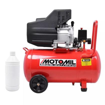 Imagem de Compressor de Ar 8,8 Pés3/min 2,5HP 50 Litros 110/220V - MOTOMIL