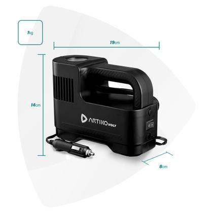 Imagem de Compressor de Ar Automotivo Elétrico Portátil Carro Artiko Volt Lanterna 120W Potência