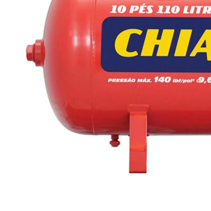 Imagem de Compressor de Ar Bivolt 10PCM Monofásico 110 Litros 9,6Bar 140psi 2 Cilindros Chiaperini