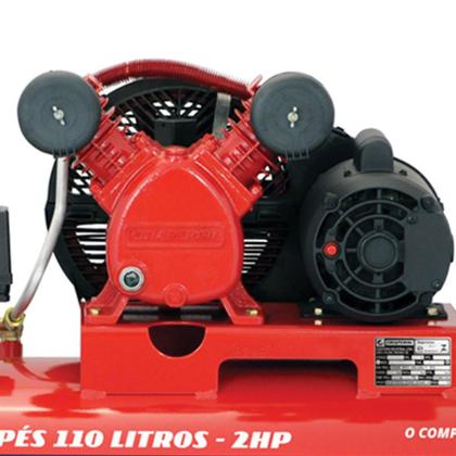 Imagem de Compressor de Ar Bivolt 10PCM Monofásico 110 Litros 9,6Bar 140psi 2 Cilindros Chiaperini