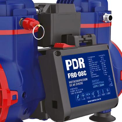 Imagem de Compressor de ar direto PDR PRO08C Compacto 830W Bivolt Ideal para Uso Profissional