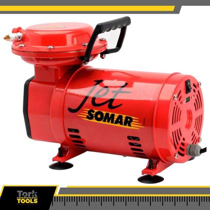 Imagem de Compressor De Ar Direto Portátil 1/3cv Com Kit Jet Somar