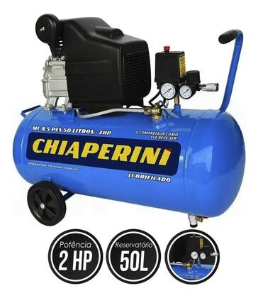 Imagem de Compressor De Ar Elétrico Portátil Chiaperini 127v Mc 8.5/50l 50l 2hp