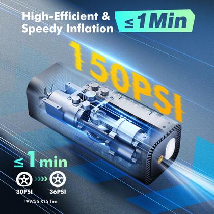 Imagem de Compressor de ar portátil com inflador de pneus APRUT 2.0 de cilindro duplo