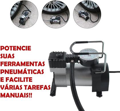 Imagem de Compressor De Ar Portátil Mini Profissional Veicular 12v Ca