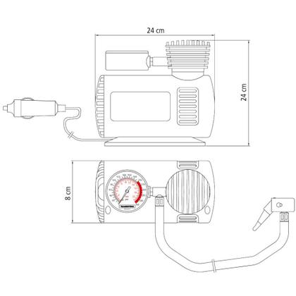 Imagem de Compressor de ar portátil para carros 300 psi 50 W 12 V