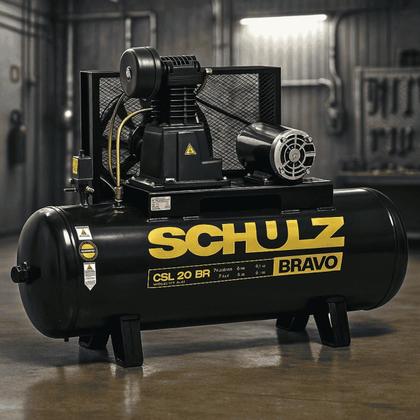 Imagem de Compressor De Ar Schulz - Csl 20br/200 Bravo - 20 Pés 200 Litros 175 Libras 220/380v Trif