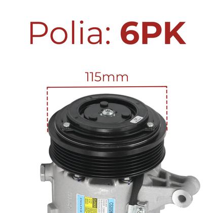 Imagem de Compressor Delphi CS20287 6PK Fiat Palio 1.6 Strada Siena Bravo Doblo 2011 2012 2013 Completo Compressor Original