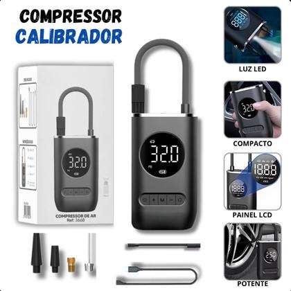 Imagem de Compressor Digital Sem Fio  Para Pneus de Carro e Moto, Compacto e Potente