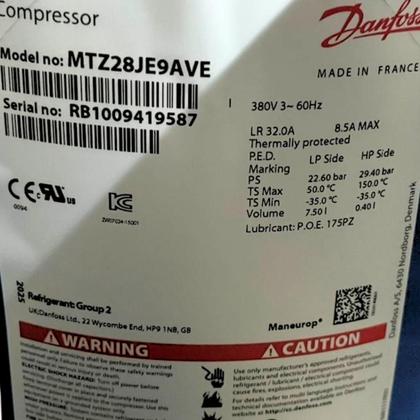 Imagem de Compressor Hermético Danfoss Maneurop Mtz289vm 380v Trifásico