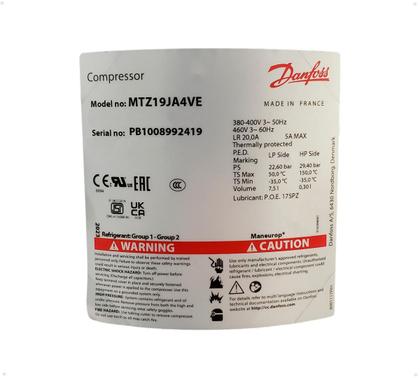 Imagem de Compressor Hermético Danfoss - MTZ19-4VI Trif. POE SINTÉTICO