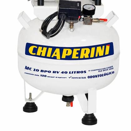 Imagem de Compressor Odontológico 10 Pés 40 Litros sem Óleo BPO RV CHIAPERINI