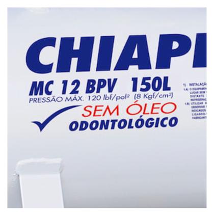 Imagem de  Compressor Odontológico 12 Pcm 150 Litros Isento de óleo 110/220v - MC 12 BPV RV 150 L Chiaperini