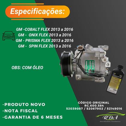 Imagem de Compressor Onix / Cobalt / Spin 2013 2014 2015 2016 Até 2019