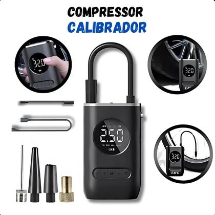 Imagem de Compressor para Pneus de Carro e Moto  Recarregável, 150 PSI e Compacto