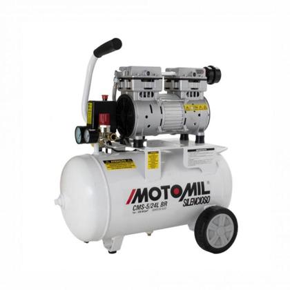 Imagem de Compressor Silencioso 120psi 220V Branco CMS-5/24BR Motomil