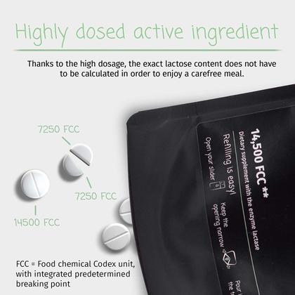 Imagem de Comprimidos de lactase Pacote de recarga de 240 comprimidos LactoJoy 100% vegano