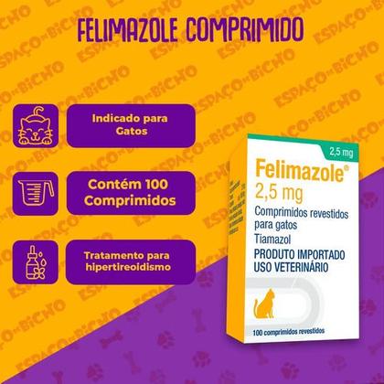 Imagem de Comprimidos Felimazole 2,5 Mg Contém 100 Comprimidos