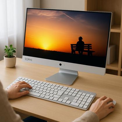 Imagem de Computador All In One 16gb Ram Intel Core I7 Ssd 512GB Tela 23.8 Full Hd painel ips Windows 11 Completo Teclado mouse sem fio 127 220v pacote office