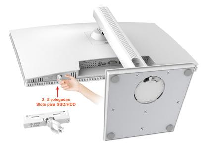 Imagem de Computador All In One 23.8 i7 - Memória 16gb - NVME 256 GB - Branco - Entrada para segundo SSD