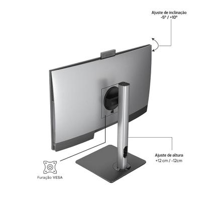 Imagem de Computador All In One 24", Intel Core I5 12400 12ª Geração, 16GB DDR4, SSD 1TB, Webcam, Wifi, Bluetooth, HQ Silver AIHQP-006