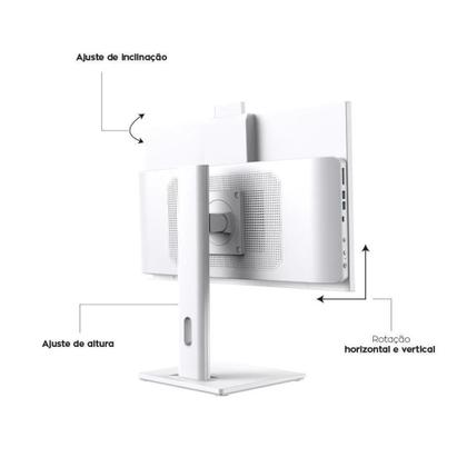 Imagem de Computador All In One Branco I5 6ª Geração 8gb Ram Ssd 480gb Windows 10 Tela 24" Com Webcam e Ajuste de Altura