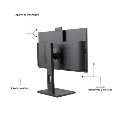 Imagem de Computador All In One I5 8gb ram Ssd 480gb Tela 24" Com Webcam e Ajuste de Altura Windows 10 - Preto