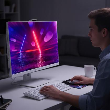 Imagem de Computador AllinOne Grasep DA117 23.8 Full HD Intel Core i56200U, 16GB DDR3 RAM, SSD M.2 256GB, WiFi Dual Band, Windows 11 Pro, Branco