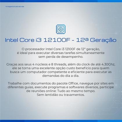 Imagem de Computador BluePC PRO - Intel Core i3 12100F (12ª Geração), 16GB DDR4, SSD 512GB, Gráficos Geforce, Fonte 500W, Windows 11 Pro