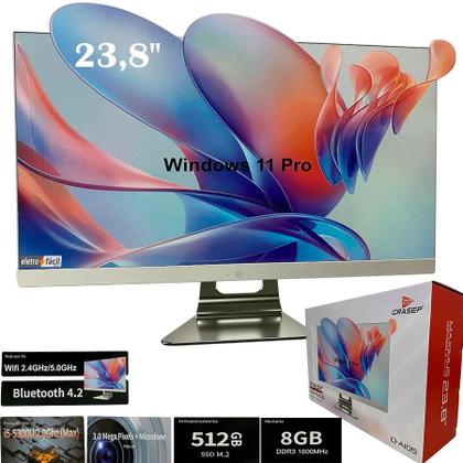 Imagem de Computador Completo ALL-IN-ONE Intel Core i5 23,8 Polegadas SSD 512GB e 8GB RAM