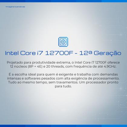 Imagem de Computador Completo BluePC PRO - Intel Core i7 12700F (12ª Geração), 16GB DDR4, SSD 512GB, Gráficos Geforce, Fonte 500W,Windows 11 Pro, Monitor 21.5"