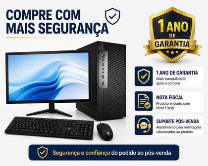 Imagem de Computador Completo Core i5 8GB SSD 240GB Monitor 19 Teclado Mouse Trabalho Estudos Pronto Para Uso