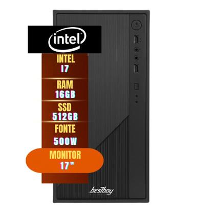 Computador Completo Cpu Intel Core I7 16gb, Ssd 512gb, Monitor 17.1", Homeoffice Windows 10 Trial - BestBoy Imagem de Computador Completo Cpu Intel Core I7 16gb, Ssd 512gb, Monitor 17.1", Homeoffice Windows 10 Trial - BestBoy