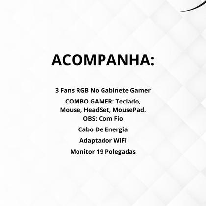 Imagem de Computador Completo Intel Core i3 3220 16GB SSD 480GB Kit Gabinete Gamer Monitor 19