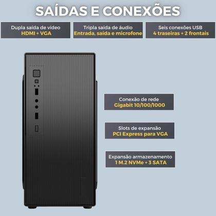 Imagem de Computador Completo Intel Core i3, 8GB RAM, SSD 240GB, Monitor LED 15" HDMI, Windows 10 Pro - 2Eletro Lite CD2E-LI101
