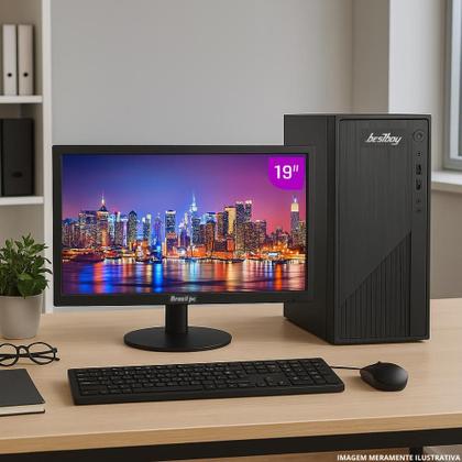 Imagem de Computador Completo Intel Core I5 8gb de Ram Ssd 256gb Monitor Led 19" Hdmi + Windows 10 Trial e Pacote Offce - BestBoy