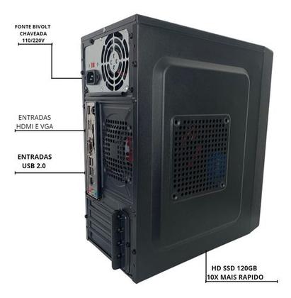 Imagem de Computador completo Intel I3 2ª, Ram 4GB, SSD 120GB Monitor 17 + Kit