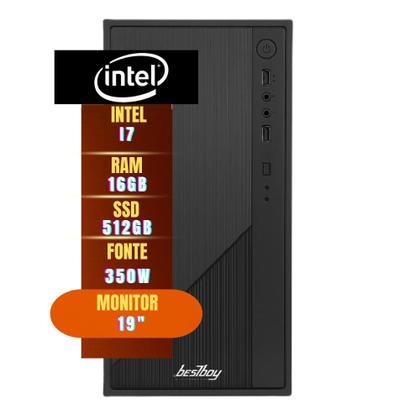 Imagem de Computador Completo Intel I7 16gb Ram Ssd 512gb Monitor 19" Windows 10 Trial - BestBoy