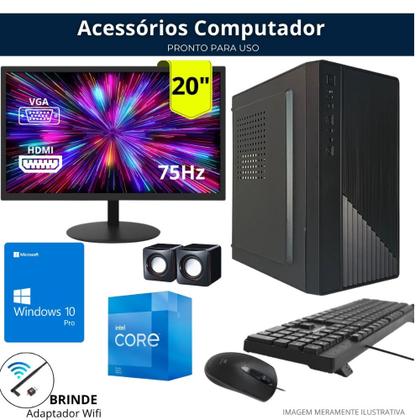 Imagem de Computador Completo Intel I7 16gb Ssd 240 Monitor 20 W10 Pro