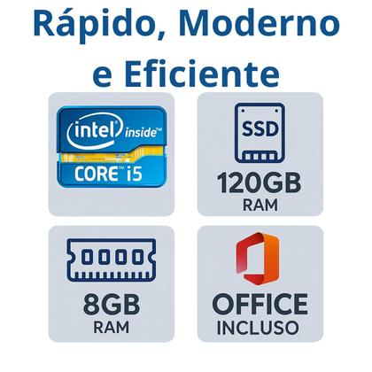 Imagem de Computador Completo Office, Intel Core i5, SSD 120GB, 8GB RAM, Monitor 19, Kit Teclado, Mouse, Windows 11 e Office, Pronto Para Uso