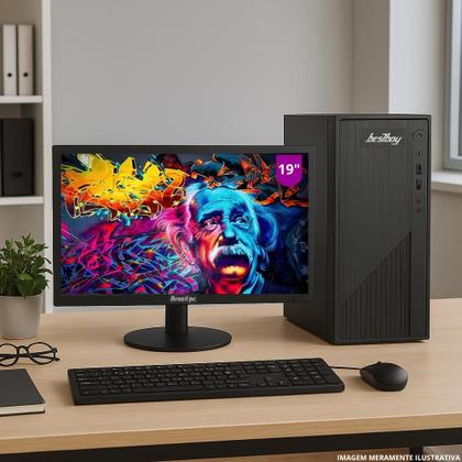 Imagem de Computador Completo PC Intel Core I3 8gb Ssd 256 Gb Monitor 19 Windows 10 Trial BestBoy