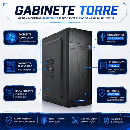 Imagem de Computador Completo PC Intel i3 6 16GB SSD480GB Monitor WiFi