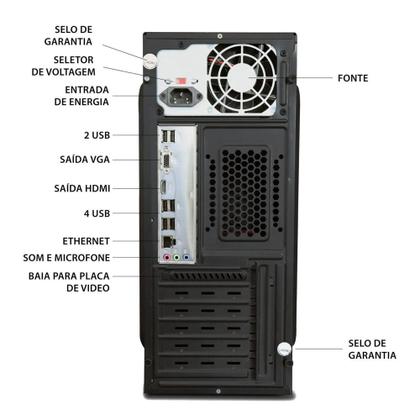 Imagem de Computador Completo Slim Core i3 4GB SSD 1TB  Kit teclado e mouse  Monitor de 19 - PC Master