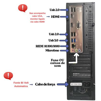 Imagem de Computador Completo Slim Intel I5 4a 16gb Ssd 1tb Windows 11