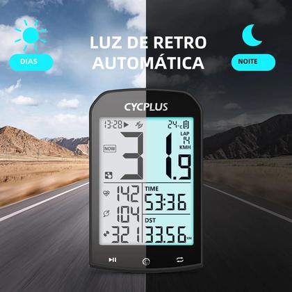 Imagem de Computador de Bicicleta Cycplus M1 com Bluetooth 5.0, ANT+ e GPS - Compatível com Garmin e Zwift