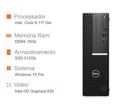 Computador Dell Optiplex Core i5 11 Ger 16Gb DDR4 SSD 512Gb - CPU